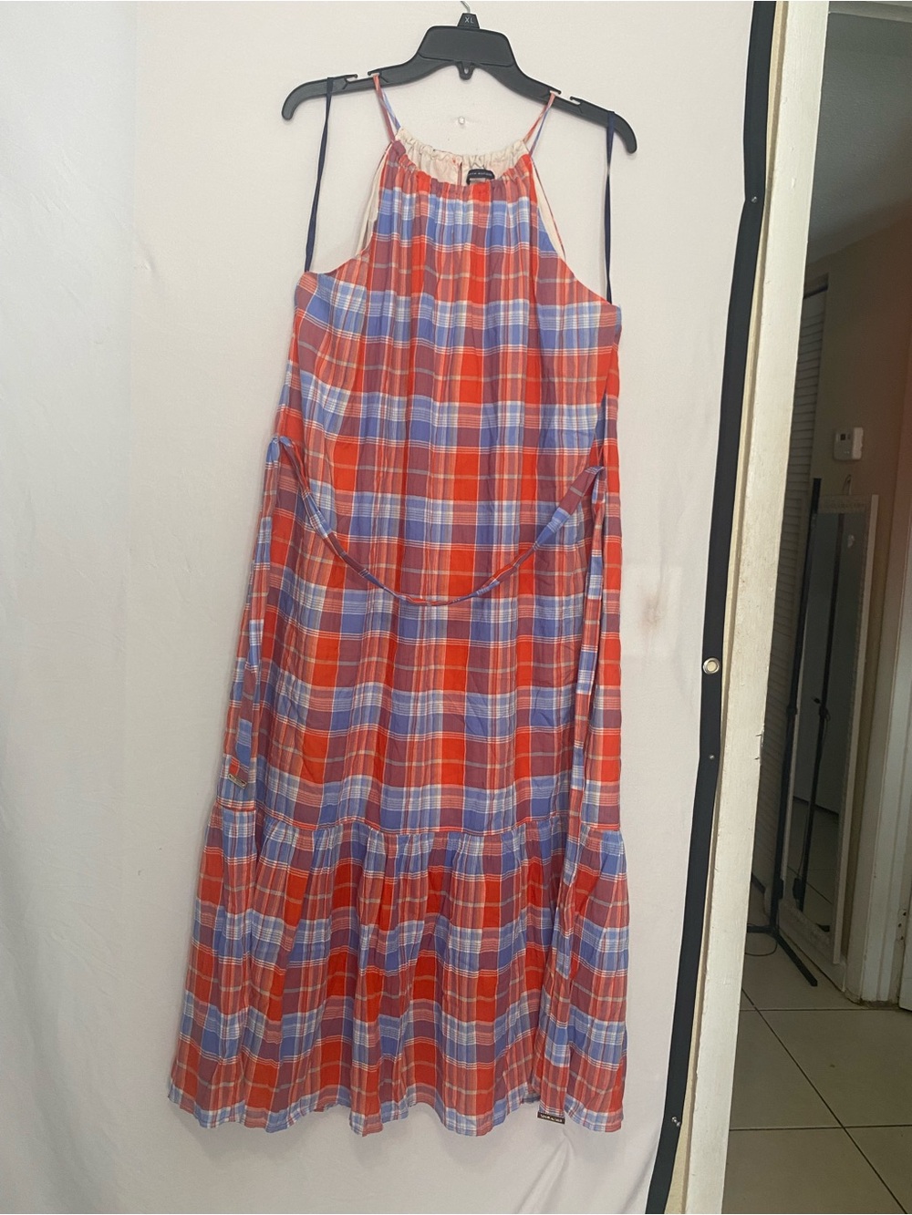 Tommy Hilfiger Red and Blue Plaid Halter Dress